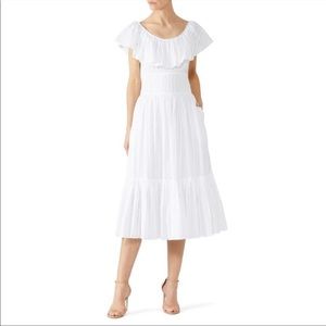 White Tory Burch midi dress with pockets size 8